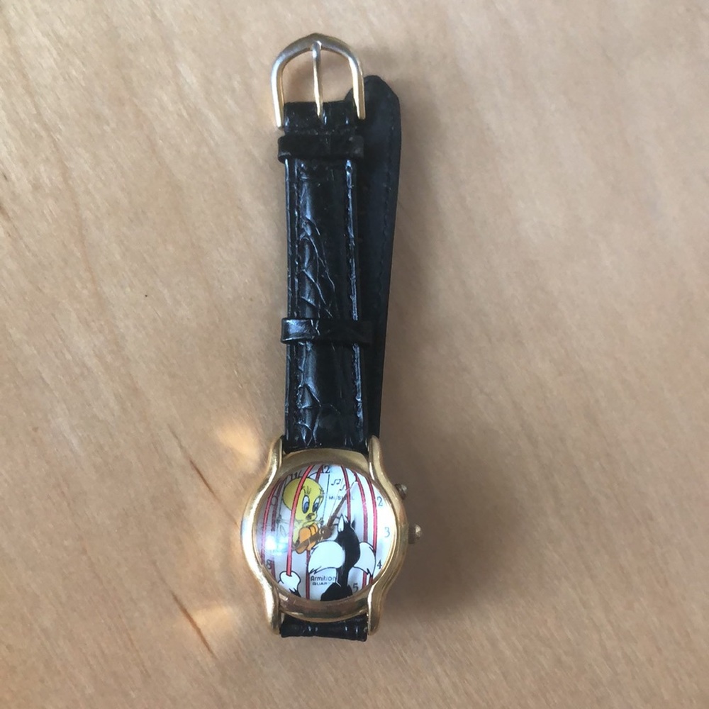 Tweety Bird Leather Watch Vintage